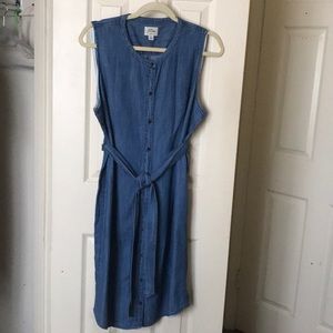 J Crew Sleeveless Chambray Dress